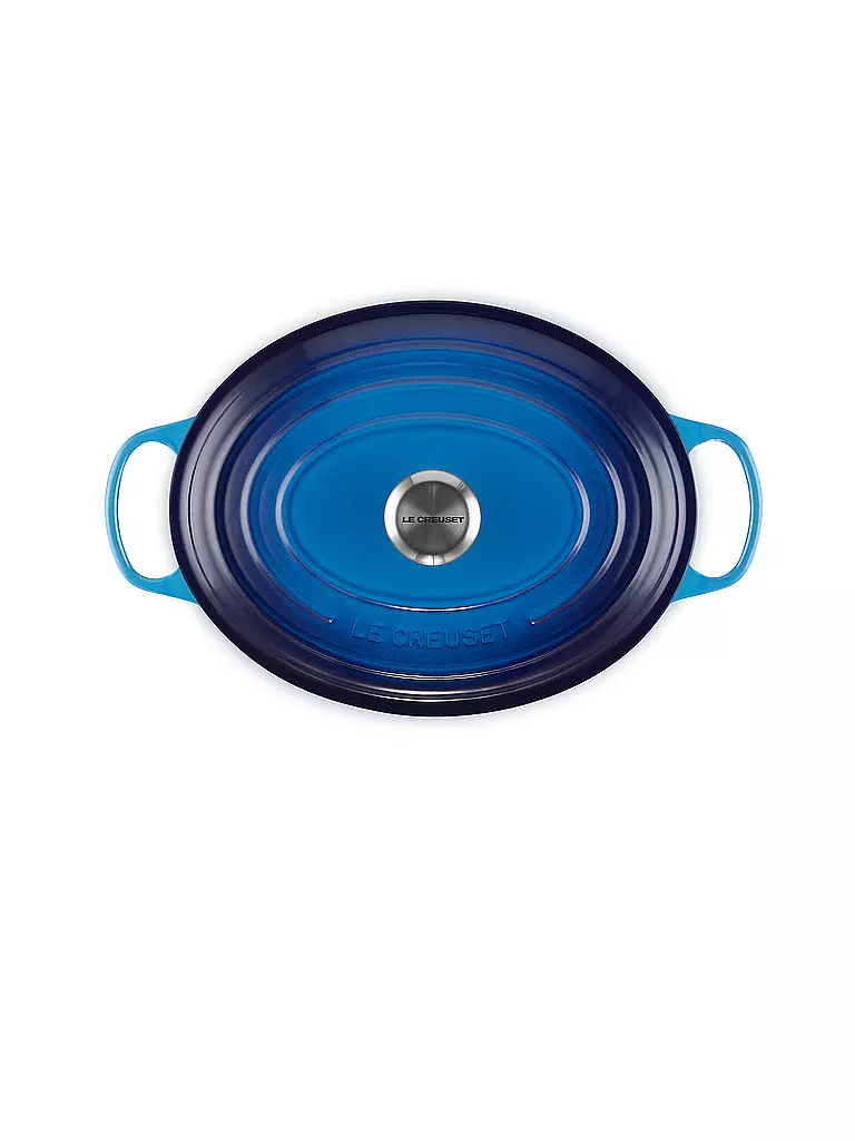 LE CREUSET | Gusseisen-Bräter mit Deckel Oval 31cm SIGNATURE Azure | blau