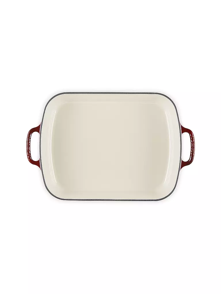 LE CREUSET | Gusseisen-Bratreine eckig 33cm SIGNATURE Garnet | dunkelrot