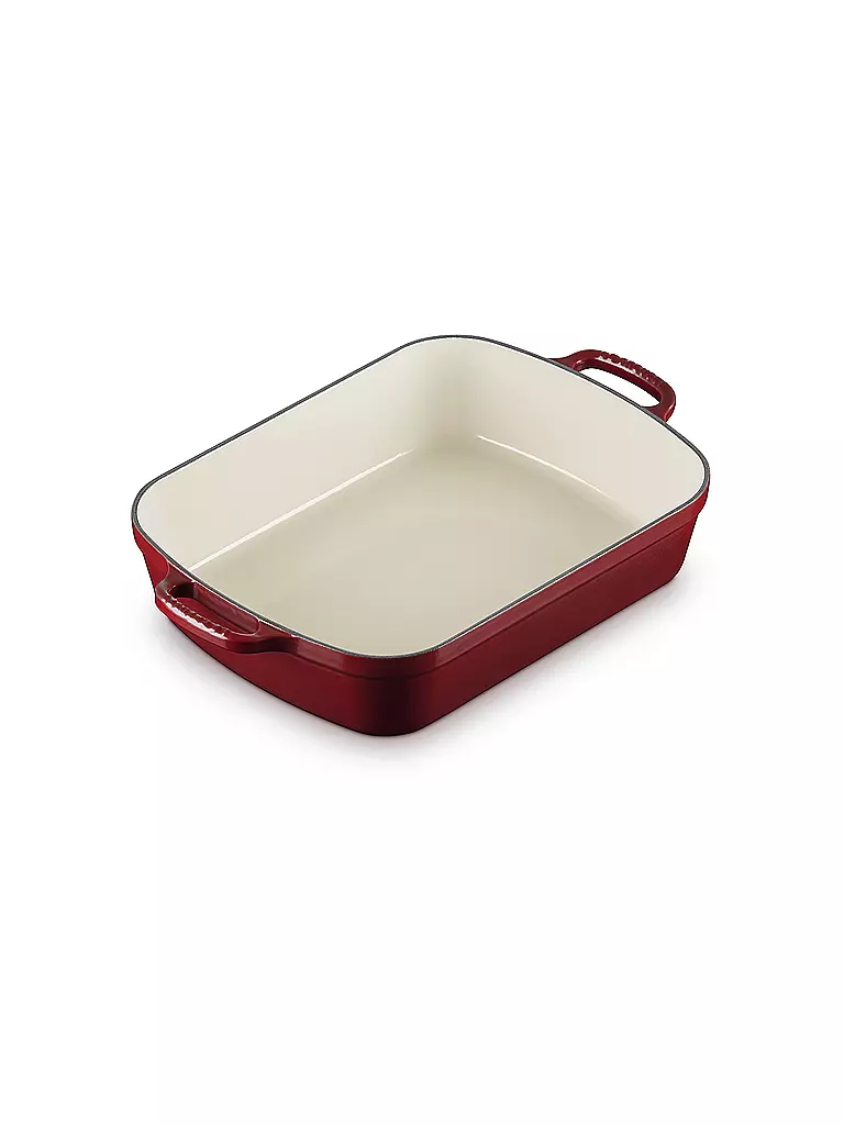 LE CREUSET | Gusseisen-Bratreine eckig 33cm/4,9l SIGNATURE Garnet | dunkelrot