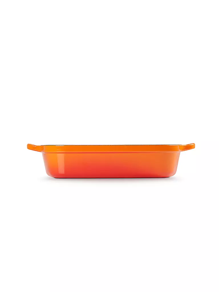 LE CREUSET | Gusseisen-Bratreine eckig 33cm/4,9l SIGNATURE Ofenrot | orange