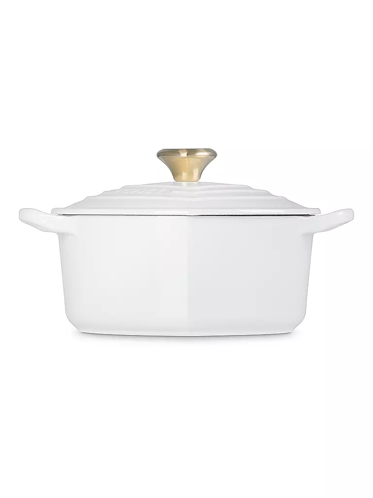 LE CREUSET | Herzbräter mit Herzknopf 20cm/1,9l White | rot