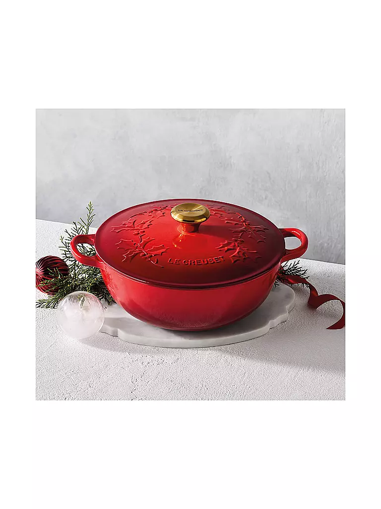 LE CREUSET | Kochtopf mit Deckel 26cm LA MARMITE HOLLY Kirschrot  | rot