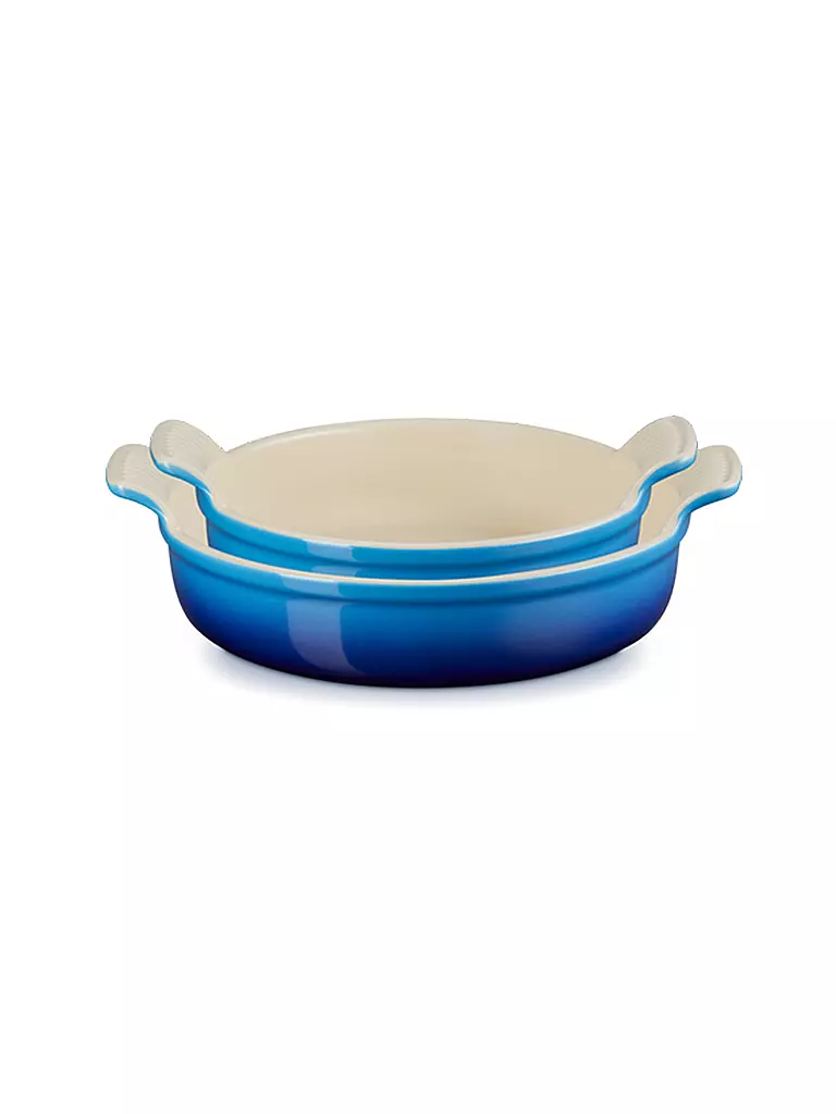 LE CREUSET | Runde Auflaufform Tradition aus Steinzeug 20cm und 24cm 2er-Set Azure  | blau