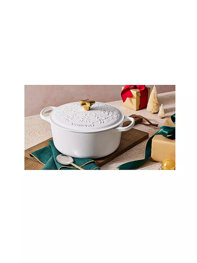 LE CREUSET | Weihnachts Bräter mit Deckel 24cm SIGNATURE Cotton | beige