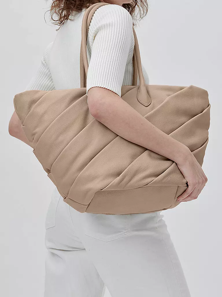 LES VISIONNAIRES | Ledertasche - Shopper Noa | beige