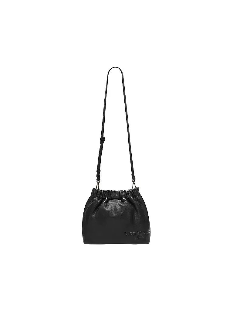 LIEBESKIND BERLIN | Ledertasche - Bucket Bag RUFFLE Small | schwarz