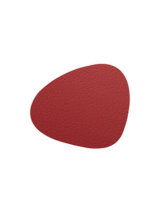 LIND DNA | Leder-Untersetzer oval Bull 11x13cm Red