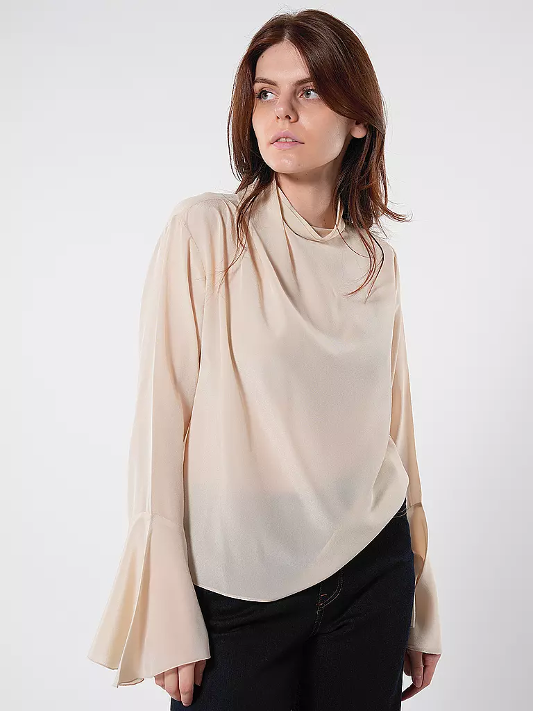 LIU JO | Seidenbluse TUNICA DRAPPEGGIATA | beige