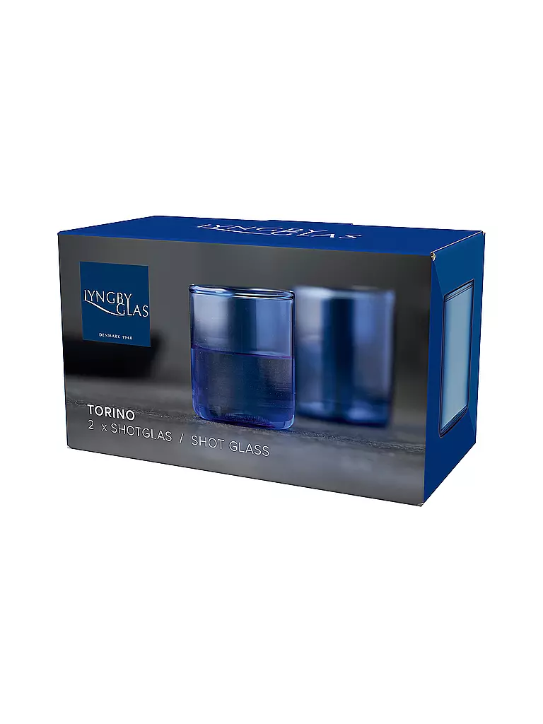 LYNG BY GLAS | Schnapsglas 2er Set TORINO 6cl Blau   | blau