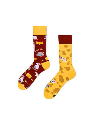 MANY MORNINGS | Damen Socken MOUSE AND CHEESE gelb