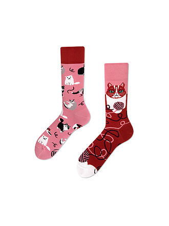 MANY MORNINGS | Damen Socken PLAYFUL CAT altrosa