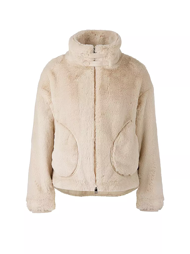 MARC CAIN | Jacke in Felloptik  | creme