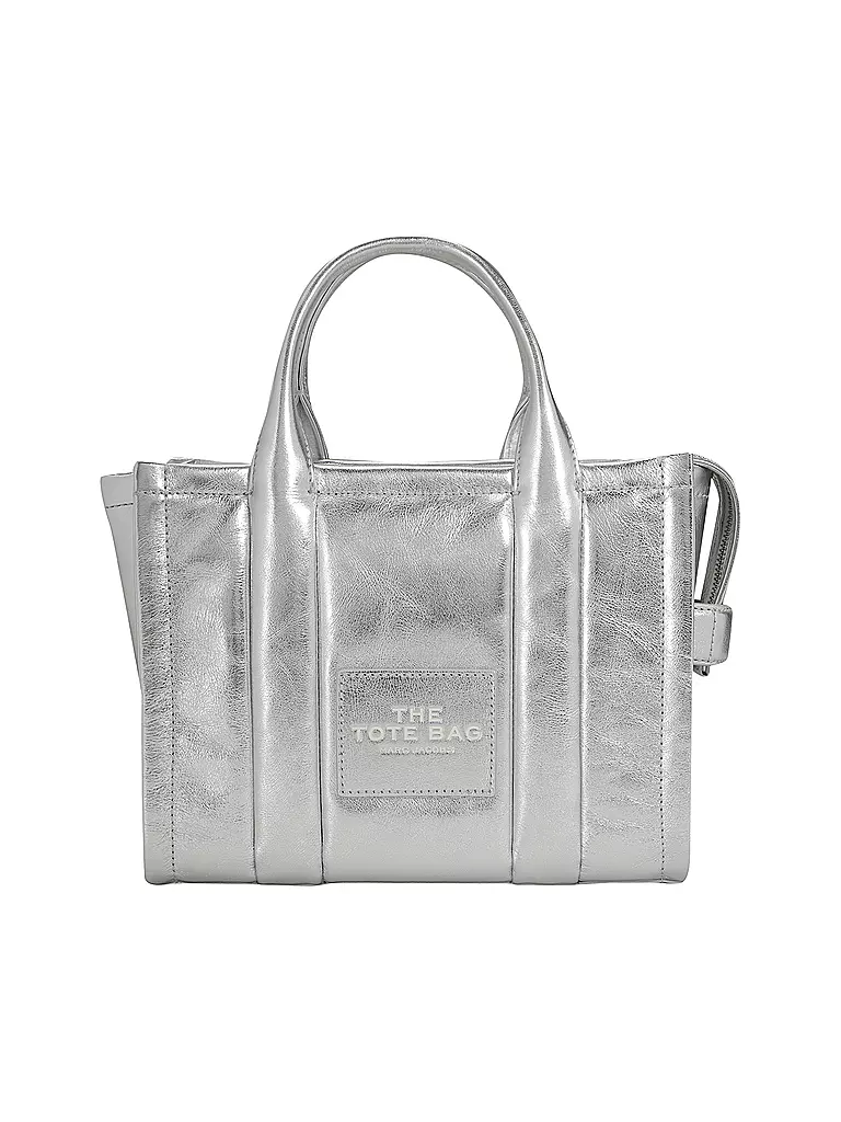 MARC JACOBS | Ledertasche - Tote Bag THE MINI TOTE LEATHER | silber