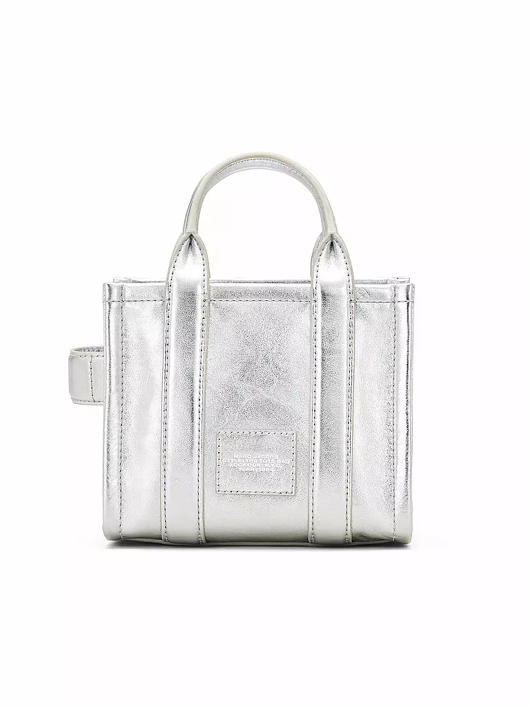 MARC JACOBS | Ledertasche - Tote Bag THE MINI TOTE | silber