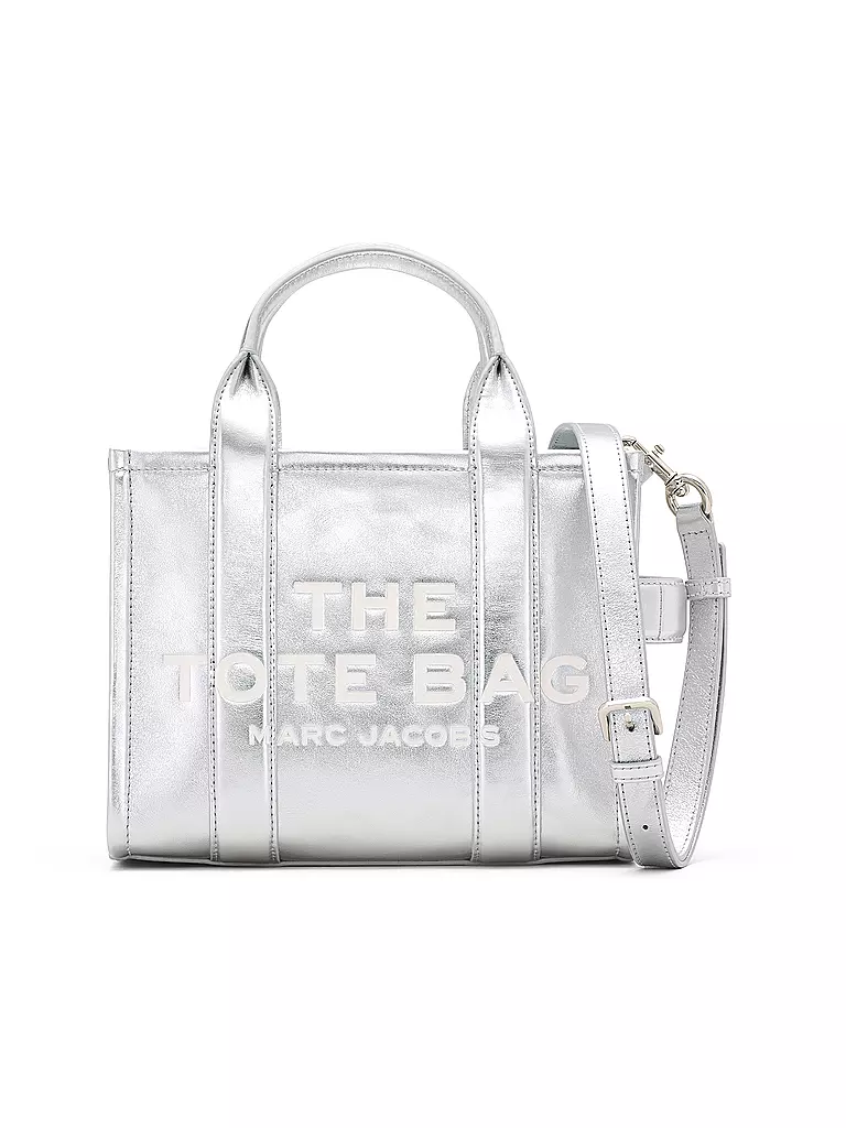 MARC JACOBS | Ledertasche - Tote Bag THE SMALL TOTE LEATHER | silber