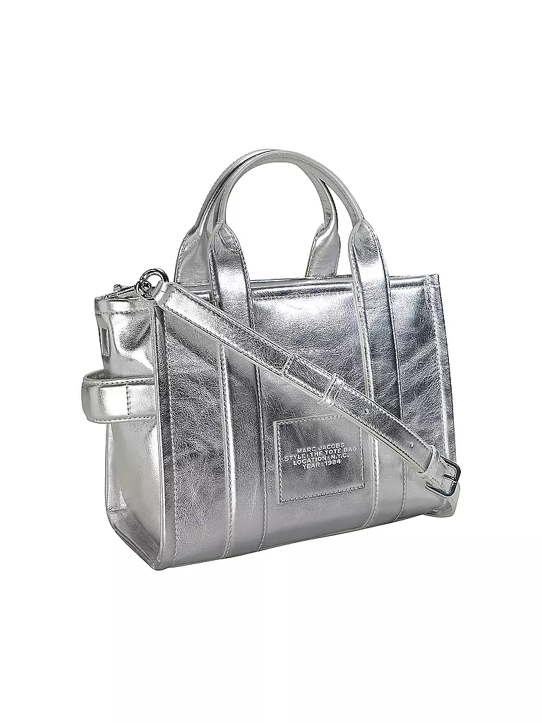 MARC JACOBS | Ledertasche - Tote Bag THE SMALL TOTE LEATHER | silber