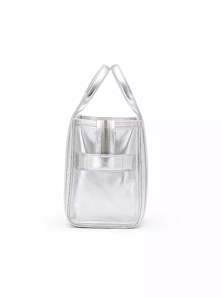 MARC JACOBS | Ledertasche - Tote Bag THE SMALL TOTE LEATHER | silber