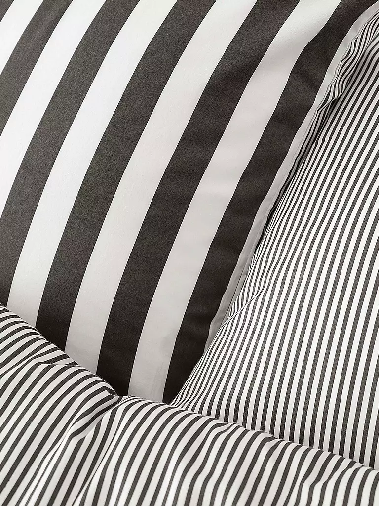 MARC O'POLO HOME | Satin Bettwäsche CLASSIC STRIPE 70x90cm/140x200cm Anthracite | grau