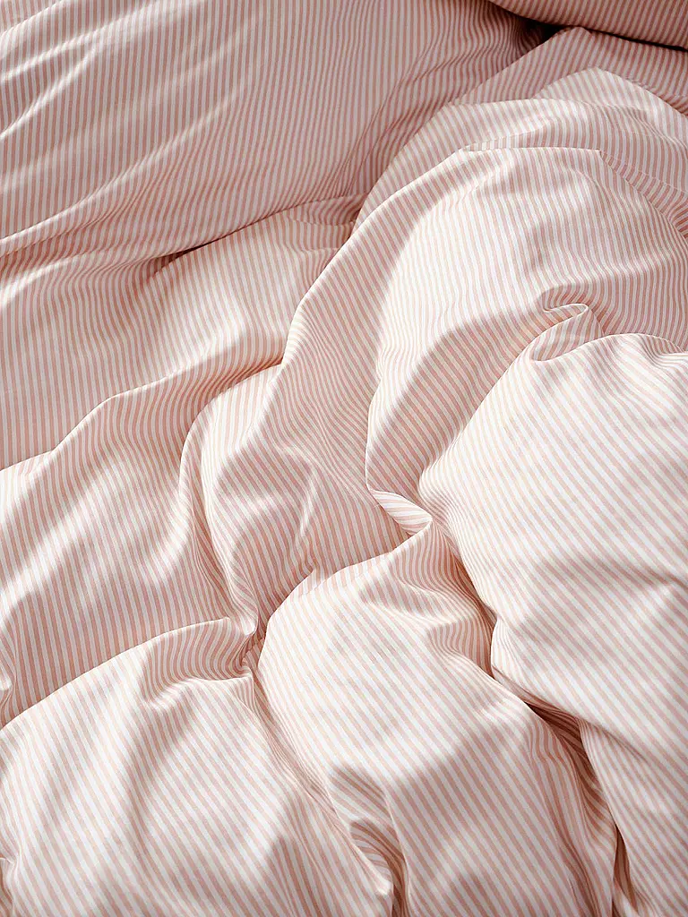 MARC O'POLO HOME | Satin Bettwäsche CLASSIC STRIPE 70x90cm/140x200cm Rose Smoke | dunkelblau