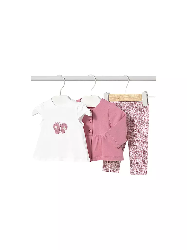 MAYORAL | Baby Set 3-teilig T-Shirt, Sweatjacke, Leggings | rosa