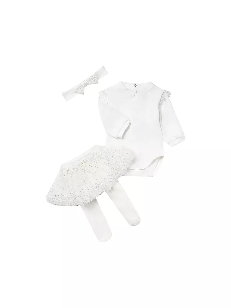 MAYORAL | Baby Set Stirnband, Body, Rock 3-teilig  | creme