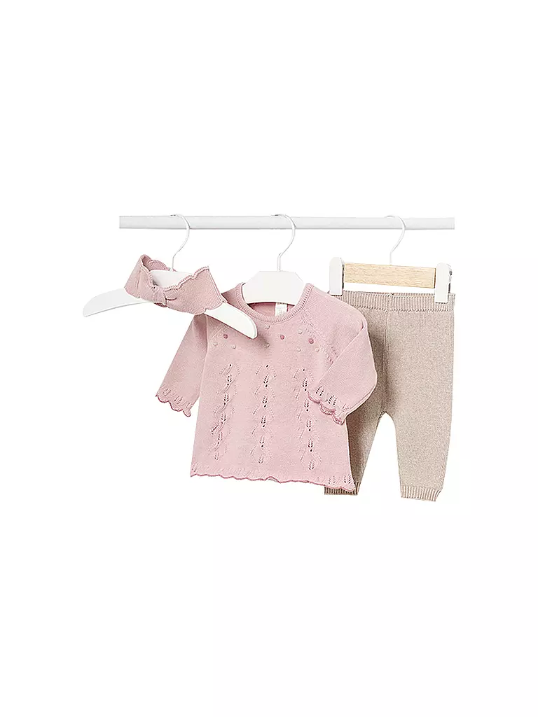 MAYORAL | Baby Set Stirnband, Pullover, Hose 3-teilg  | rosa