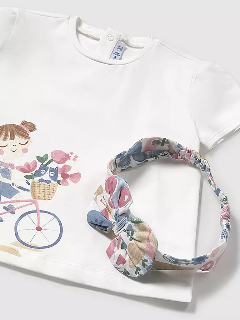 MAYORAL | Baby T-Shirt mit Stirnband | weiss