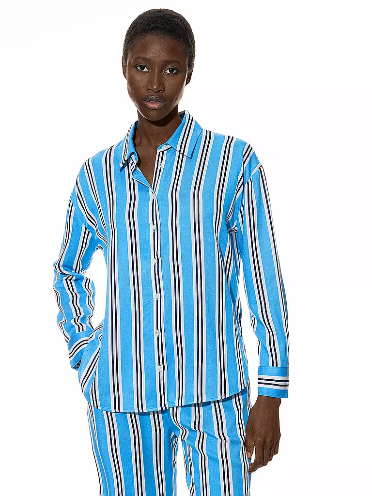 MEY | Langarmshirt CALMING STRIPES | hellblau