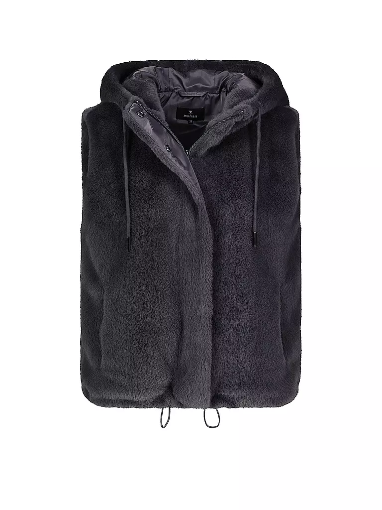 MONARI | Gilet in Felloptik  | grau