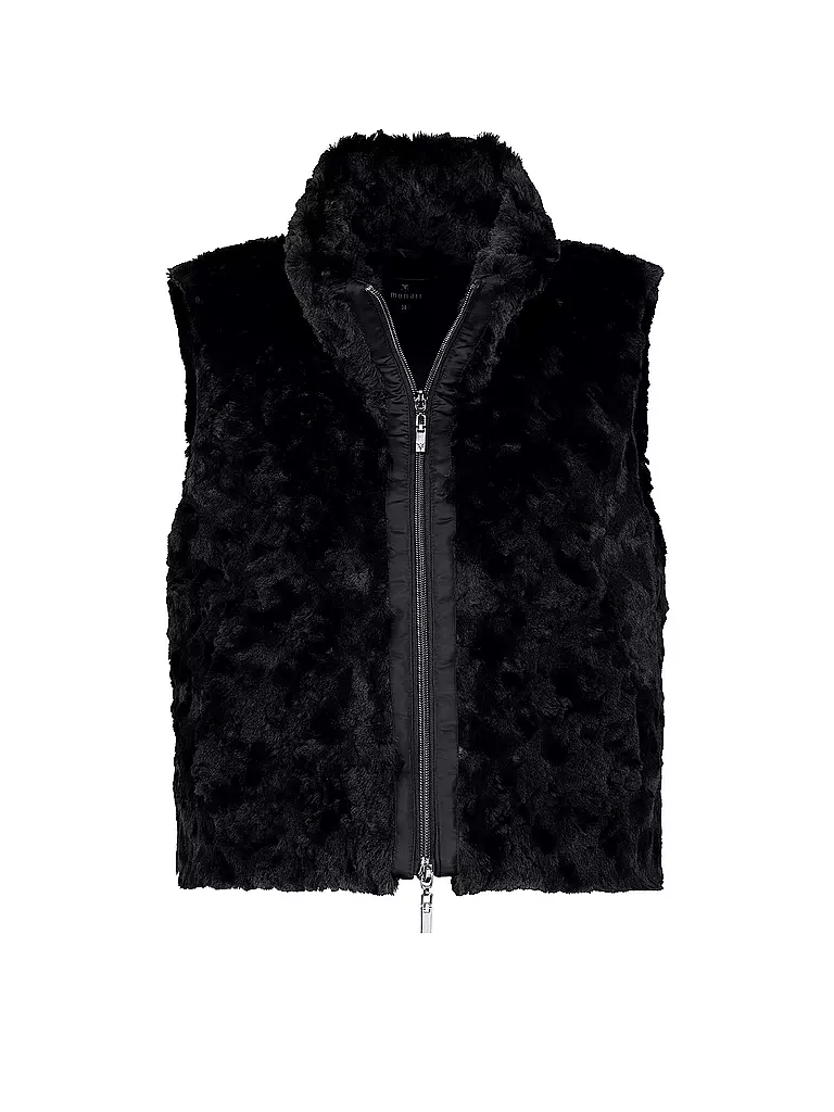 MONARI | Gilet in Felloptik | schwarz