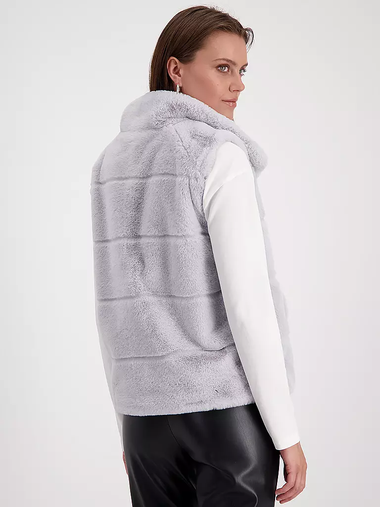 MONARI | Gilet in Felloptik | grau