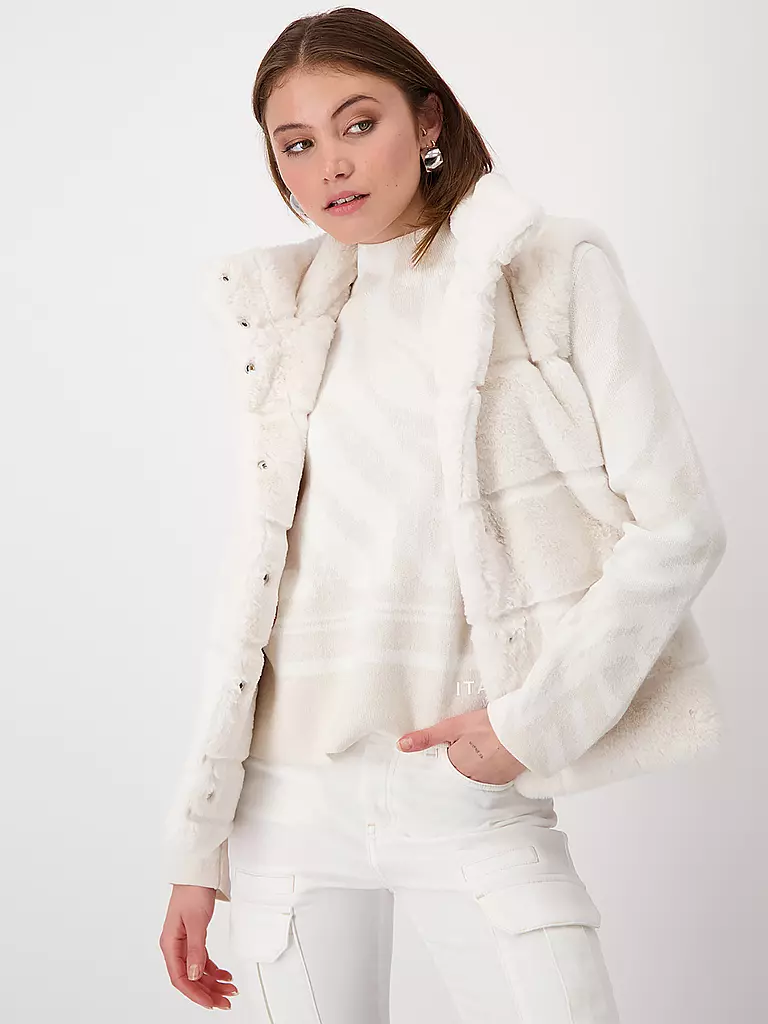 MONARI | Gilet in Felloptik | beige