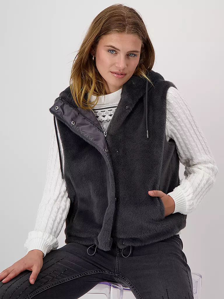 MONARI | Gilet in Felloptik | braun