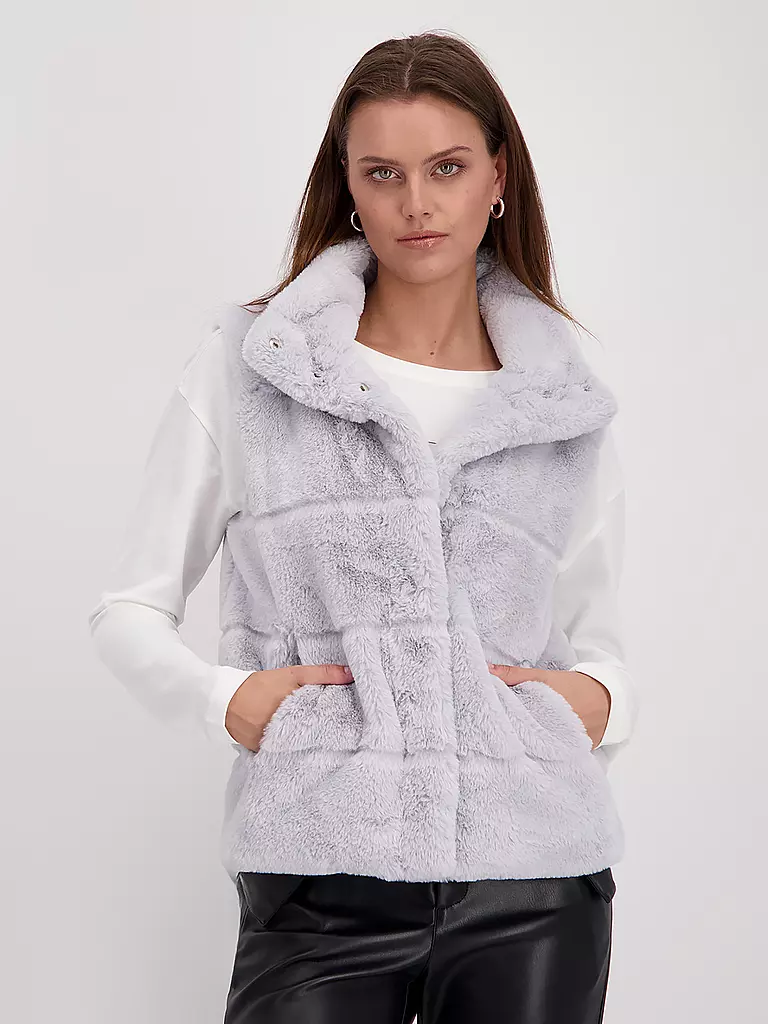 MONARI | Gilet in Felloptik | grau