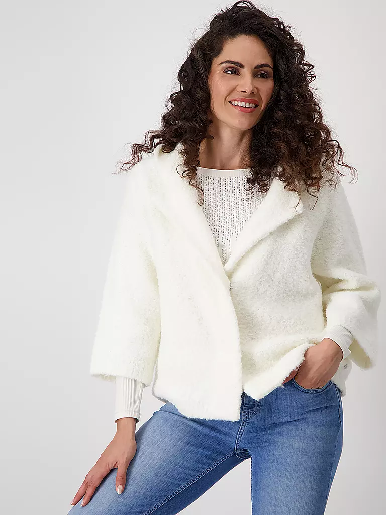 MONARI | Strickjacke in Felloptik | creme