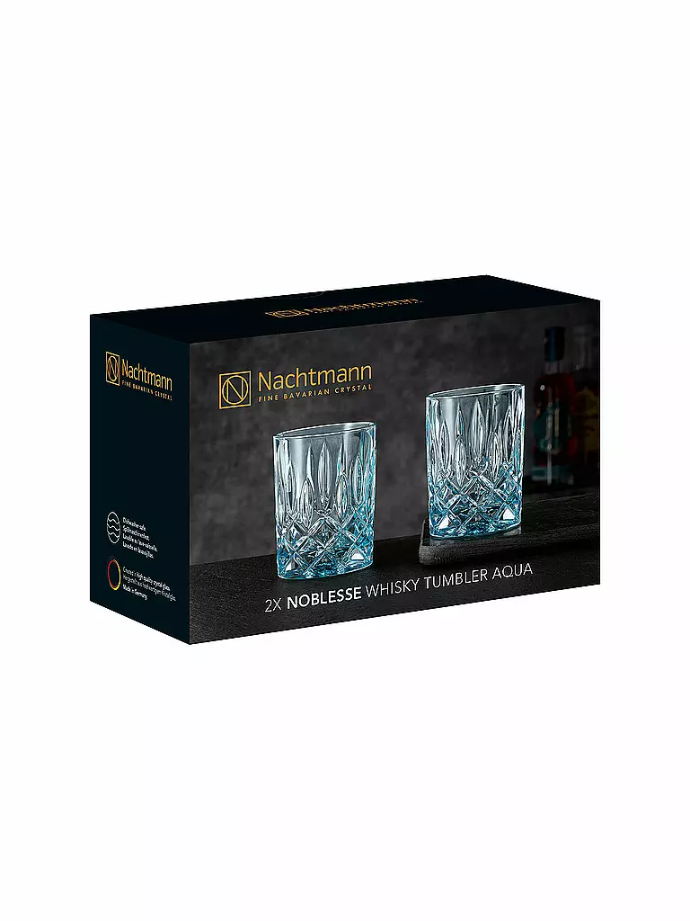 NACHTMANN | Whiskeyglas 2er Set NOBLESSE Aqua 295ml | hellblau