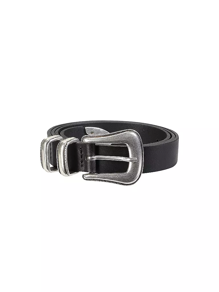 NUDIE JEANS | Ledergürtel WESTERN SILVER BELT | schwarz