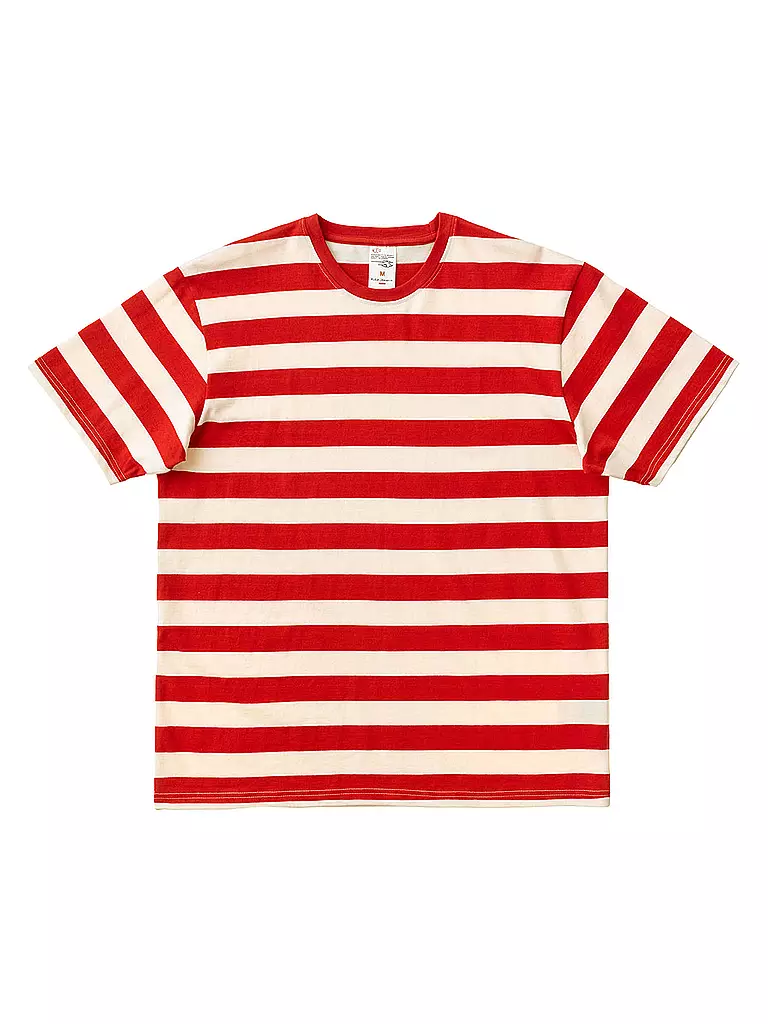 NUDIE JEANS | T-Shirt UNO BLOCK STRIPE | rot