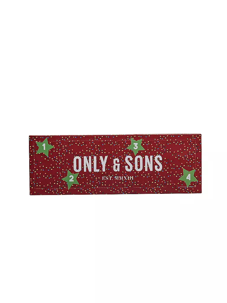 ONLY & SONS | Herren Socken und Pants Geschenkebox 4er Pkg. ONSX-MAS | rot