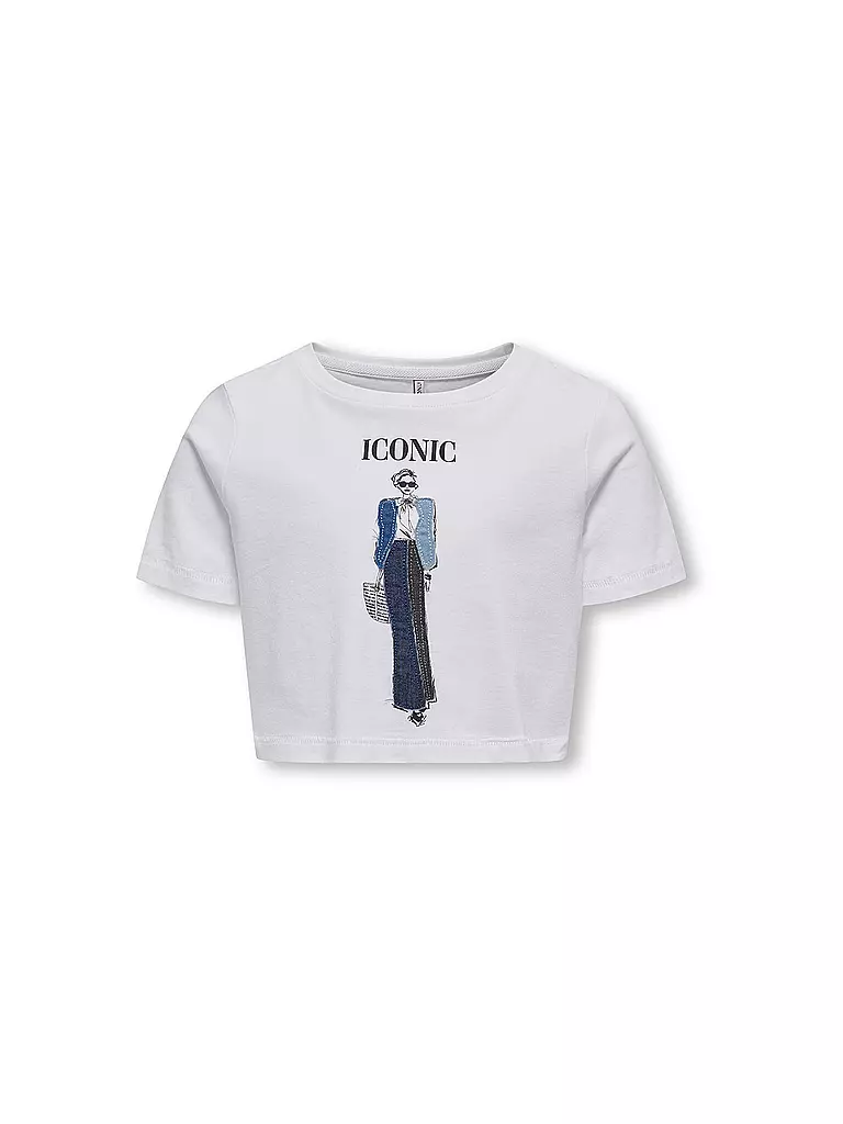 ONLY | Mädchen T-Shirt Cropped Fit KOGEMMA | weiss