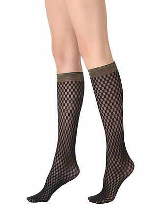 OROBLU | Kniestrümpfe CHECKED LACE 20 DEN black