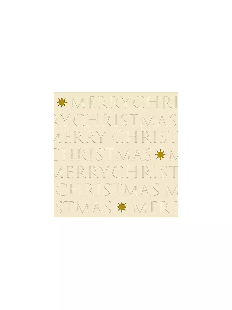 PAPER-PRODUCTS | Weihnachts Lunch-Servietten 33x33cm CHR.LETTERS.REL Off White  | creme