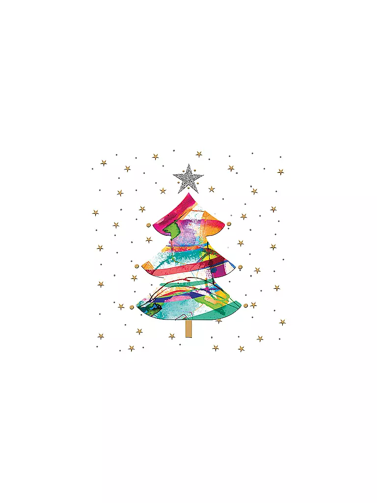 PAPER-PRODUCTS | Weihnachts Lunch-Servietten 33x33cm GLITTER TREE | bunt