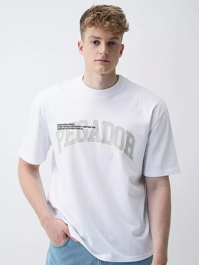 PEGADOR | T-Shirt Oversized Fit GILFORD | weiss