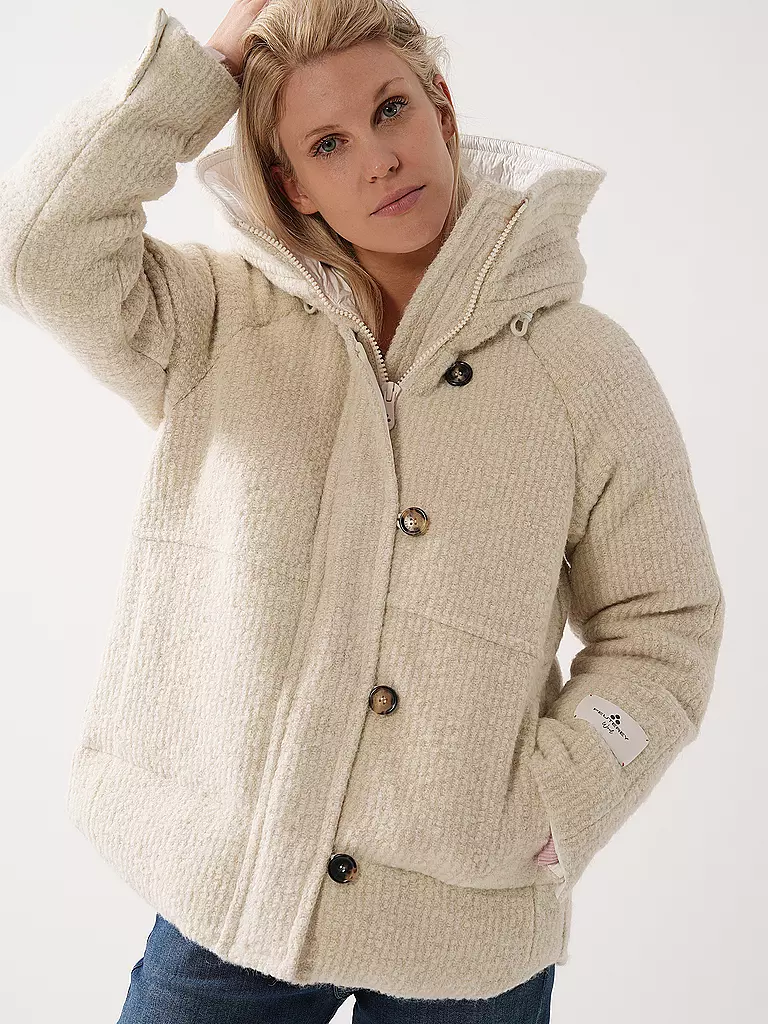 PEUTEREY | Daunenjacke TAMBOC BOUCLE | creme