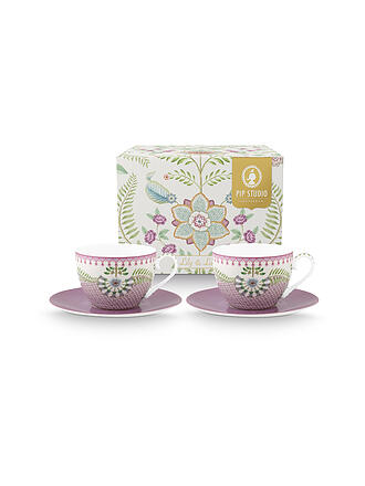 PIP STUDIO | Cappuccino Tassen mit Untertassen 2er Set  LILY & LOTUS 280ml