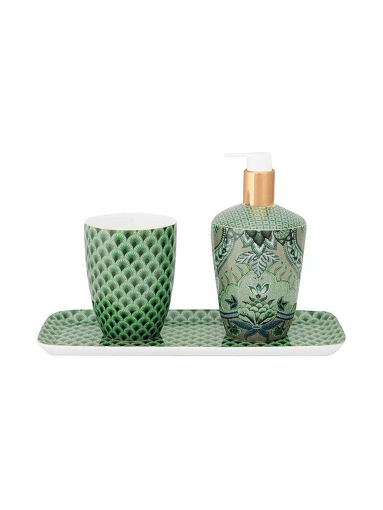 PIP STUDIO | Badaccessoires Set 3tlg Kyoto Festival Green | hellgrün