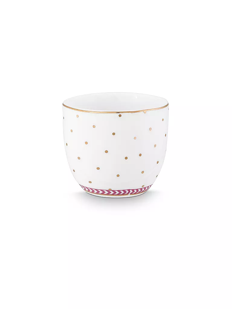 PIP STUDIO | Eierbecher 5cm JOLIE DOTS Gold/Pink | weiss