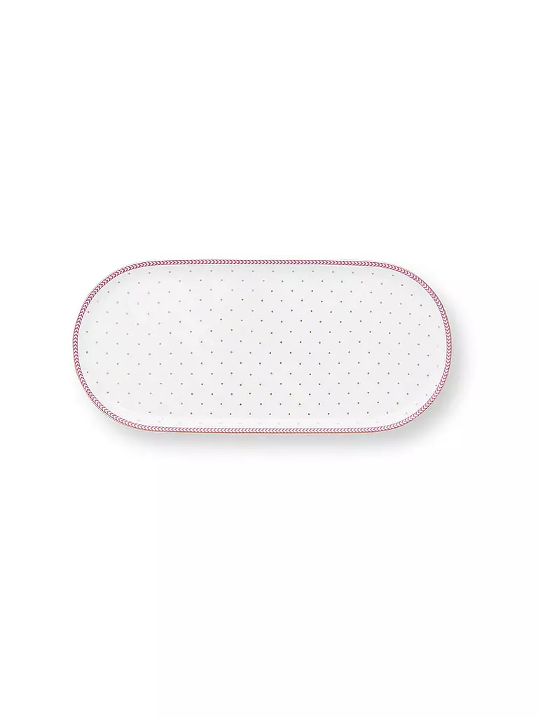 PIP STUDIO | Platte klein 25x12cm JOLIE DOTS Gold/Pink | weiss