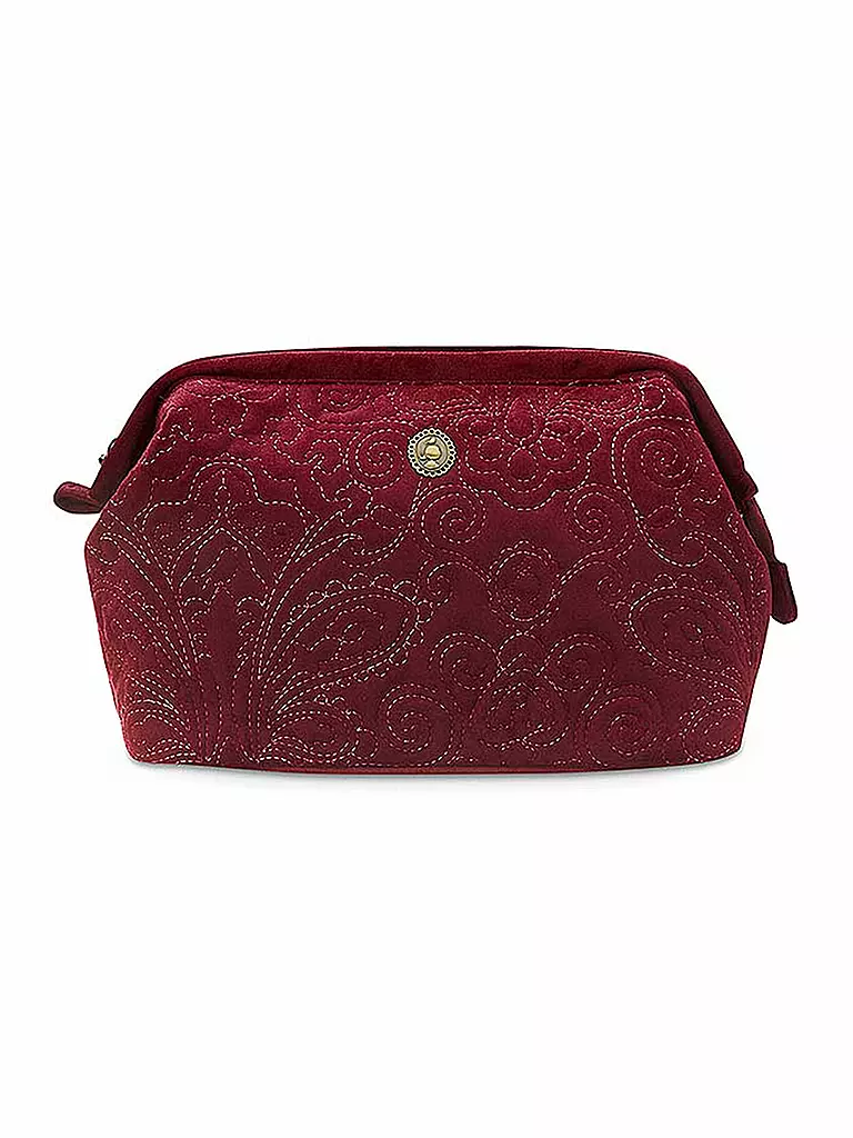 PIP STUDIO | Toilettetasche VELVET QUILTED DAYS L 6x18x12cm red | dunkelrot